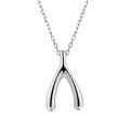 wholesale S925 Sterling Silver Cross-Border Best-Selling Wishbone Necklace, Minimalist Geometric Necklace for Women, European and American Creative Design Factory Wholesale-0-4