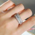 wholesale S925 sterling silver full-body French-style luxury diamond women's niche fashion cross-border dropshipping ring jewelry-0-3