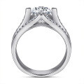 wholesale 925 Sterling Silver Three-Row Diamond Ring for Women, Small and Exquisite Luxury 1-Carat Zirconia Ring Wholesale for Cross-Border Europe and America-0-2