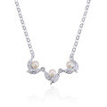 wholesale S925 Silver Cross-Border New Fashion Accessory European and American Style Elegant Pearl Collarbone Necklace with Zircon and Simple Shell Pearl for Women-0-4