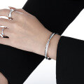 wholesale S925 Sterling Silver 277 Smooth Rope Knot Bracelet for Women Minimalist Style Small and Unique Ins Tie Rope Silver Bangle-0-0
