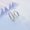 wholesale S925 silver pair of Twin Love Knot couple rings, unique design with adjustable opening, perfect as a birthday gift for boyfriend or girlfriend-0-1