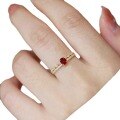 wholesale S925 Sterling Silver Red Elk Full-body Ring for Women, Vintage Double-layer Design, Elegant and Fashionable, Gentle and Girly, Ins Style-0-4