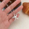 wholesale S925 Sterling Silver Minimalist Starfish Pendant Necklace for Women, Korean Style Bohemian Ins Fashion Choker, New Arrival-0-1