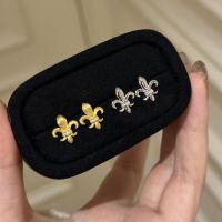 wholesale S925 Sterling Silver Iris Filigree Ear Studs, Sweet and Light Luxury, Advanced Sense, Fashionable, Exquisite, Versatile, Simple Floral Earrings-Bright white gold 925 silver