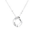 wholesale S925 Sterling Silver Trendy Korean Minimalist Geometric Pendant Necklace Fashion OL Personality Collarbone Chain-0-5