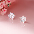 wholesale 990 Sterling Silver Fresh and Sweet Style Niche Design Exquisite Beaded Jasmine Flower Earrings M06622-0-4