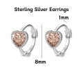 wholesale 925 Silver Women's Four-leaf Clover Heart-shaped Pure Silver Non-removable Ear Cuff Hoop Earrings-0-8