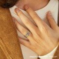 wholesale Sterling silver retro cross ring, trendy European and American brand, unique and stylish niche design, high-end adjustable open ring-0-1