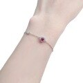 wholesale S925 Sterling Silver New 040ct Pigeon Blood Ruby Bracelet, Small Batch Fashion Designer Bracelet for Women-0-4