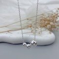 wholesale Metal material first: Sterling silver minimalist three-bead necklace for women, ins-style bean design, high-end movable bead necklace-0-0