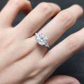 wholesale S925 Sterling Silver Luxury 3 Carat Ring, Large Main Stone Moissanite, Amazon Women's Style-0-3