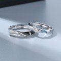 wholesale S925 Sterling Silver Phoenix Seeking Phoenix Matching Couple Rings, His and Hers, Light Luxury Niche Openable Ring for Girlfriend or Loved One-0-2