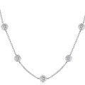 wholesale S925 Sterling Silver Simple and Versatile Moissanite Bubble Necklace, Star-studded Cross-border Choker Chain Wholesale-0-4
