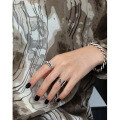 wholesale S925 Sterling Silver Korean Knit Design Silver Ring, Ins Minimalist Style, Retro Distressed Twist-0-2