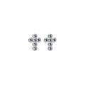 wholesale Sterling Silver S925 Earrings Women Korean Style Simple and Fresh Sweet Cross Beaded Elegant Earrings G8491-0-4