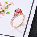 wholesale S925 Silver New Arrival Elegant Round 5A Zircon Gemstone Colorful Gem Adjustable Open Ring for Women-0-3