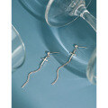 wholesale S925 Sterling Silver 047 Korean-style Versatile Earrings Ins Trendy Minimalist Cross Pendant Tassel Chain Long Drop Earrings for Women-0-1
