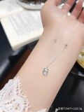 wholesale 999 Pure Silver Butterfly Tassel Four-Leaf Clover Necklace for Women, Small Batch Design, High-End Feel, Light Luxury Collarbone Chain, Gift for Girlfriend-0-31