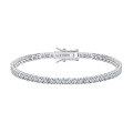 wholesale Wholesale silver hip-hop moissanite tennis chain bracelet with diamond accents for men and women-0-4