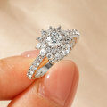Zirconium Crossed Arms Light Luxury Cocktail Ring, Xiaohongshu Style-0-26