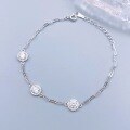 wholesale S925 Sterling Silver Round Diamond-Cut Cubic Zirconia Bracelet, Fashionable High-End Sense Gift for Girlfriend or Best Friend Jewelry-0-0
