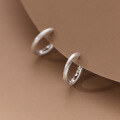 wholesale S925 Sterling Silver Brushed Round Ear Clasps, Minimalist Niche Design, Temperament Earrings for Women M04055-0-2