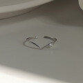 wholesale 925 Sterling Silver V-shape Shining Zircon Ring For Women-0-5