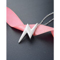 wholesale S925 silver minimalist lightning sweet and fresh polished plain silver necklace short and stylish collar chain wholesale-0-0