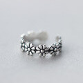 wholesale S925 Silver Nalan Women's Vintage Ethnic Style Thai Silver Flower Ring Sweet Tail Ring J1134-0-1