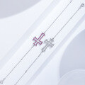 wholesale S925 Sterling Silver Cross Bracelet for Women, European and American Style Luxury Bracelet, Small Fragrance Style Best Friend Chain, Cross-Border New Accessory-0-0