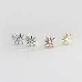 wholesale S925 sterling silver stud earrings for women, Korean-style ultra-sparkling delicate single diamond star, sweet and ethereal star earrings G6237-0-4