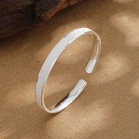 wholesale 9999 Pure Silver Full Star Solid Silver Bracelet for Women, Fashionable High-End Solid Bangle, Gift for Mom-Twisted frosted bracelet 999 silver approx. 10g>9999 sterling silver
