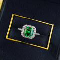 wholesale S925 silver jewelry new style emerald pagoda Asscher cut 8*8 ring hot sale on AliExpress for cross-border-0-2