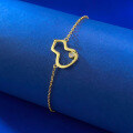 wholesale S925 silver gold-plated gourd bracelet, simple and elegant, versatile and stylish for live streaming-0-3