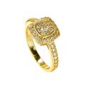 Copper Gold-Plated Zirconia Ring, Light Luxury Cross-Border Wholesale New Style-0-3