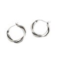 wholesale S925 Sterling Silver Retro Distressed Twist Braided Ear Clasp Earrings for Women Students-0-4