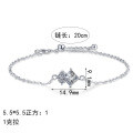 S925 Sterling Silver Moissanite Women's Bracelet, Square Irregular Design, Simple and Versatile-0-3