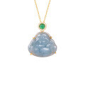 Metal Pendant Necklace with Maitreya Buddha Design-0-3