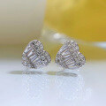 wholesale 925 Sterling Silver New Heart-shaped Stud Earrings, Ladder Square Trendy, Elegant, Fashionable, and Versatile-0-2