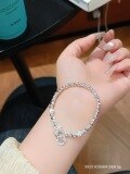 wholesale S925 Sterling Silver Butterfly Pearl and Broken Silver Bracelet for Women, New Chinese-style Small Design, National Style Versatile Hand Accessory Gift-0-29