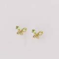 wholesale S925 silver plated with 14k gold summer fresh style fluttering butterfly earrings-0-1