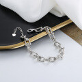 wholesale 925 Sterling Silver Fashionable European and American U-Shaped Clasp Bracelet Hip-Hop Ins Niche Design Versatile Accessory Hand Jewelry for Women-0-1