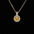 S925 Sterling Silver D Color Moissanite Cross-Border Fashion Round Pendant Necklace Wholesale-0-7