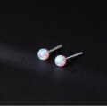 wholesale S925 silver round synthetic opal earrings Korean minimalist delicatewomen's ear jewelry M02022-0-7