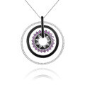 wholesale 925 Silver Designer Natural Garnet Enamel Pendant, Unique Hoop Design Colored Gemstone Necklace Pendant-0-6