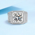 wholesale PT950 plated 925 sterling silver D-color moissanite men's ring,,-0-8