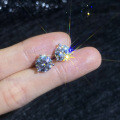 S925 Sterling Silver Moissanite Three-Prong Thread Earrings Wholesale-0-2