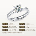 925 Silver Moissanite Square Ring Cross-border Wholesale Design-0-4