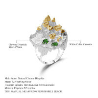 wholesale S925 Silver Designer Chinese Style Exaggerated Ring, Shan Hai Jing Series Inlaid with Natural Gemstones-Natural Swiss Blue Topaz Ring  US 10